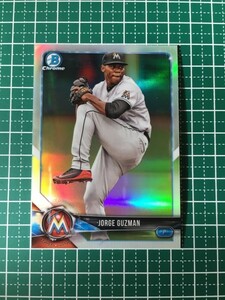 即決のみ！★TOPPS MLB 2018 BOWMAN DRAFT BASEBALL BDC-66 JORGE GUZMAN【MIAMI MARLINS】ベースカード クローム リフラクター 18★