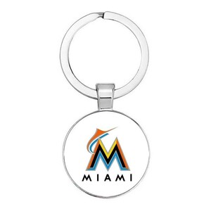 新品　MLB　マイアミ・マーリンズ　Miami　ロゴ　野球　キーホルダー　キーリング　ホワイト　イチロー選手