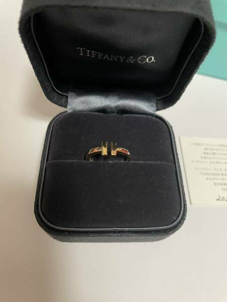 TIFFANY ＆Co .　ティファニー 指輪 Tワイヤー　リング　18金　Au750YG