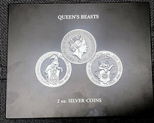  Queen z Be -stroke silver coin 2 ounce original silver Britain ... 10 large ...11 sheets exclusive use tree box case attaching back surface Elizabeth woman .