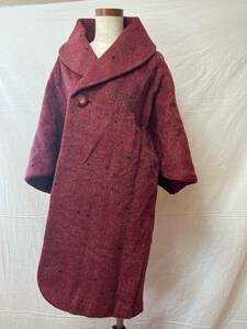 0017* road line coat * Japanese clothes coat * red * kimono * Japanese clothes *la gran sleeve * retro * antique * door garment * woman * lady's * protection against cold * profit * cheap postage *