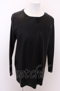 【SALE】NO ID. BLACK カットソー.シンセティックレザー切替ルーズPOプルオーバー /ブラック/2 O-22-12-28-044-NO-to-YM-ZT-M010