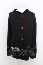 【SALE】NieR Clothing パーカー.WIDE SLEEVE PULLOVER HOODIE【RED BUTTON】 /ブラック/F O-23-08-09-015-Ni-to-IG-ZT411_画像1
