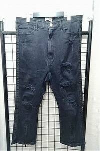 【SALE】FR(13)NDS（ROYAL FLASH） パンツ.ダメージクロップドDENIM /ブラック/M S-20-12-11-010-FR-pa-KN-ZT099