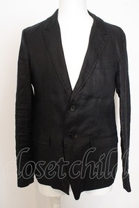 【SALE】SCHLUSSEL ジャケット.コーティングリネンテーラード /ブラック/3 O-23-05-05-015-SC-ja-YM-ZT146