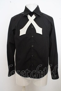 【SALE】MILK BOY シャツ.タイ付きコウモリ襟　17AW /ブラック/- O-23-07-07-047-MI-sh-OW-ZT375