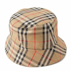 【バーバリー】Burberry　ヴィンテージチェック コットン バケットハット 帽子 8026927 ベージュ L 【中古】【正規品保証】192003