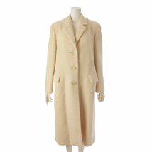 【マックスマーラ】Max mara　アルパカ×ウール コート ロングアウター 品質情報センタータグ ホワイト J38 【中古】【正規品保証】197894_画像1