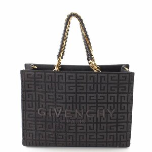 【ジバンシィ】GIVENCHY　ロゴ 4G キャンバス 2way チェーンショルダー トートバッグ ブラック 【中古】【正規品保証】197991