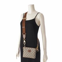 【グッチ】Gucci　インターロッキング PVC×レザー ショルダーバッグ 723306 ブラウン 【中古】【正規品保証】198308_画像9