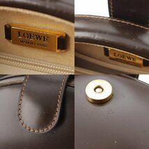 【ロエベ】Loewe　ヴィンテージ ロゴ レザー ラウンド ハンドバッグ ブラウン 【中古】【正規品保証】197962_画像7