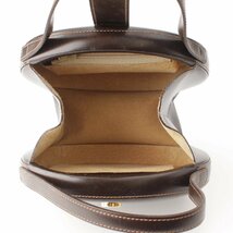 【ロエベ】Loewe　ヴィンテージ ロゴ レザー ラウンド ハンドバッグ ブラウン 【中古】【正規品保証】197962_画像5