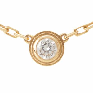 [ Cartier ]Cartier dam - Rudy a man rejeSM 1P diamond Au750 necklace yellow gold 2.7g [ used ][ regular goods guarantee ]199917