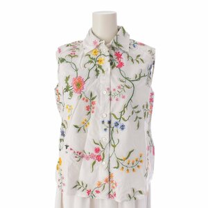 [ Christian Dior ]Christian Dior 23SS Petites Fleurs no sleeve floral print blouse shirt white 36 [ used ]199887