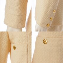 【シャネル】Chanel　ツイード 4ポケット 金ボタン ココボタン セットアップ スーツ アイボリー 38 【中古】【正規品保証】195143_画像8