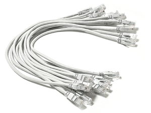 LANケーブル (10本セット) CAT6対応 短尺 (長さ50cm) (グレー)