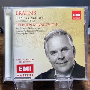 ☆中古2CD☆ BRAHMS・PIANO CONCERTOS・LIEDER STEPHEN KOVACEVICH・MURRAY・SAWALLISCH 2枚組CD EMI