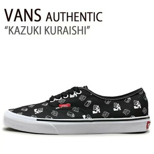 最値!新品!定8250円!90'sアーカイブ!別注スマイリーフェイスモデル!倉石 一樹×VANS オーセンティック コラボ スニーカー!入手困難!黒 27.5