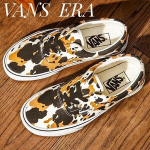 最値!新品!定7700円!US企画!奇跡の復刻!通称デザートカウ!バンズ【VANS】エラ高級スニーカー!ブラウン×ブラック×ホワイト!迷彩柄 26cm 