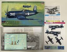 送料710円〜 中袋未開封 未組立品 ハセガワ 1/48 F-4U-4 コルセア / 川崎 飛燕 1型丁 244戦隊 塗装済キャノピー 2機セット_画像2