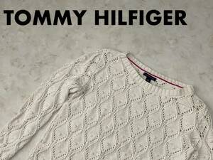 * бесплатная доставка * TOMMY HILFIGER Tommy Hilfiger USA прямой импорт б/у одежда вязаный свитер женский M слоновая кость tops б/у быстрое решение 