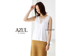 AZUL by moussy アズールバイマウジー スーピマモダールSUN レースアップ タンクトップ 数回使用の美品 白 ホワイト