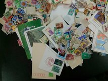 0105F50 外国切手　日本切手　切手趣味週間　モンゴル　アメリカ　郵便はがき等　使用済みバラまとめ　約389ｇ_画像6
