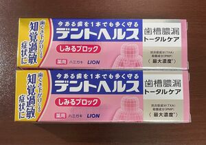 ライオン　デントヘルス　薬用歯磨き粉　しみるブロック　85g 2個