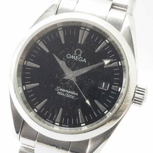 オメガ シーマスター アクアテラ OMEGA Seamaster AquaTerra Ref,196.1114 Cal,1538 クォーツ デイト 黒文字盤 メンズ 腕時計[90426606-AO1