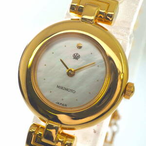 ミキモト 4N20-0940 MIKIMOTO クォーツ ゴールド ホワイトシェル文字盤 JAL限定コラボモデル パール レディース 腕時計[470186-BM8