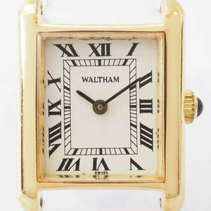 ウォルサム Cal,HT-201 WALTHAM 手巻き ゴールド×ホワイト 白文字盤 ローマン レディース 女性 腕時計 フェイスのみ[600390-AO3