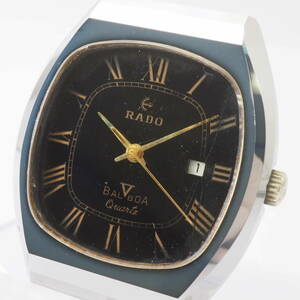 ラドー バルボアV クォーツ K161 RADO BALBOA V QUARTZ デイト SS 黒文字盤 ローマン ボーイズ 男女兼用 腕時計 フェイスのみ[7081-AO4