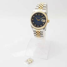 【希少品】10Pロレックス オイスターパーペチュアル デイトジャストコンビ Ref,16233 ROLEX DATEJUST Cal,3135 自動巻 青 男性[L888905-AK1_画像2