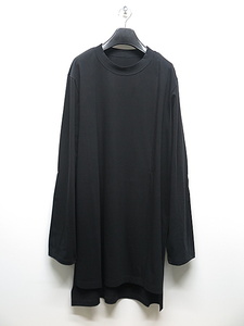 SALE30%OFF/Ground Y・グラウンドワイ/30/- FINE PLAIN STITCH NIGHT SLASH T/BLACK・3