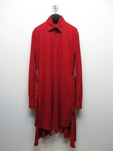 SALE30%OFF/kiryuyrik・キリュウキリュウ/Shrink Wool Jersey Flare Shirt/RED・M_画像1