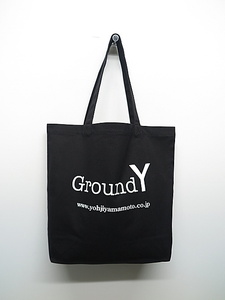 Ground Y・グラウンドワイ/Cotton canvas Logo tote bag/BKWH
