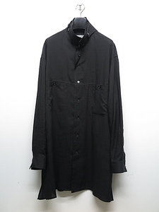 SALE30%OFF/Yohji Yamamoto・ヨウジヤマモト/CELLROSE LAWN R-OPEN COLLAR CHIN FLAP B/ブラック・3