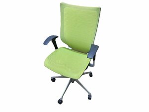 OKAMURA オカムラ Baron Chair バロンチェア オフィスチェア 椅子 2010年 本体 デスクチェア ライムグリーン リクライニング 店頭引取可