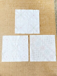 【母の日のプレゼントに】　刺し子ふきん　刺し子　ふきん　ハンドメイド　まとめ売り　セット　３枚セット