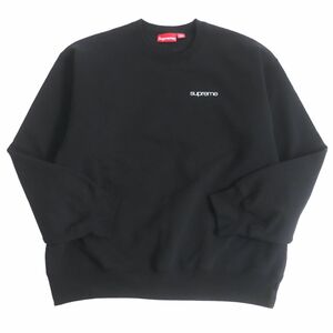 美品□23AW Supreme/シュプリーム NYC Crewneck ロゴプリント 裏起毛 コットン 長袖 スウェットシャツ/トレーナー 黒 L カナダ製 正規品