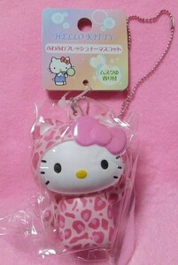 ☆レア☆2012☆ピンクヒョウバージョン　ハローキティ　ふわふわフレッシュナーマスコット　ボールチェーン☆ストラップ