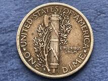 ☆送料無料【アメリカ銀貨：1942年（S）1ＤＩＭＥ（10セント）、マーキュリー、カタログ値（2.5ｇ、silver900）】銀貨　J021☆_画像2