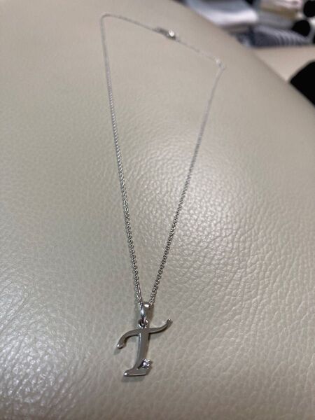 ★ダイヤモンドプチネックレス★アルファベット T ★プラチナ×シルバー★新品未使用品★シルバー製品