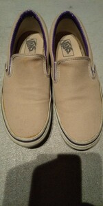 vans 90's 最終 classic スリッポン SLIP ON us9 27cm 帆布 厚手 キャンバス スニーカーskateboarding shoes バンズ 古着 old ヴィンテージ