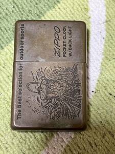 ZIPPO型　時計　ZIPPO POCKET CLOCK W/BACK LIGHT XII ゴールド　電池切れ　(US)