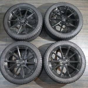 BC FORGED EH173 18インチ8J+40 5H114.3 鍛造1ピース ブラッシュドブラック 美品 ミシュランX-ICE SNOW 245/40R18 WRXS4 レヴォーグ