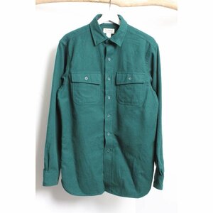 L/コットン100%/エルサルバドール製/厚手/●L.L.Bean/●エルエルビーン/緑/グリーン/ワークシャツ/メンズ/綿100%/肉厚/シャツ/120018