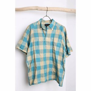 ME'S BIGI men's Bigi short sleeves shirt check pull over shirt M 910358