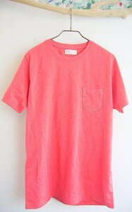 Tシャツ カットソー 半袖 洗いざらした生地感 ブリーチ加工 並行輸入品 洗いざらし レッド Free 02 F