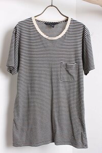 Marc by Marc Jacobs マークバイ　マークジェイコブス Tシャツ　カットソー　ボーダー　半袖 綿100% 黒　ベージュ S 200032